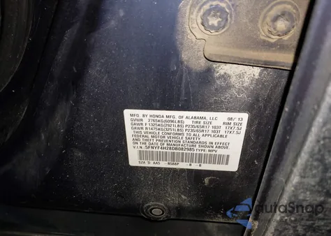2013 Honda Pilot Lx from USA, damaged, VIN 5FNYF4H28DB082985